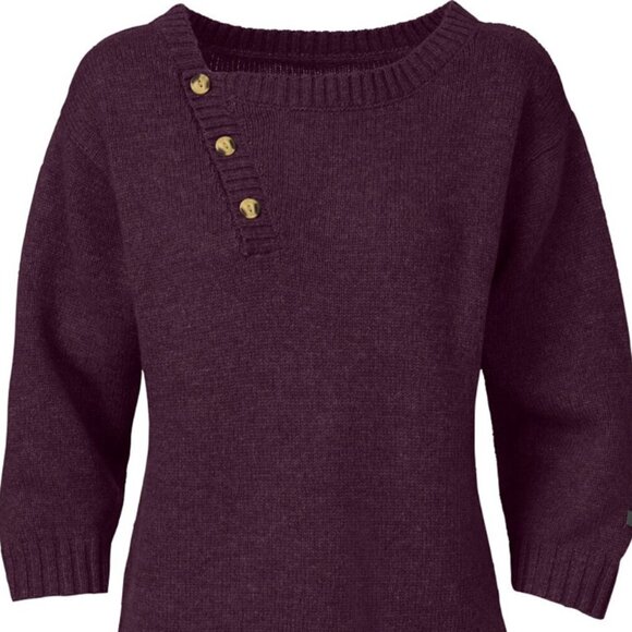 North Face Womens Burgundy Purple Wool Blend Sweater Large - Picture 1 of 12
